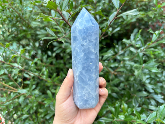 Natural Celestite Crystal Tower Point Polished Stone for Collectors, Healing, Meditation, Energy Balancing, and Decorative Home Display - RPO515