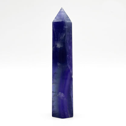 Natural Purple Fluorite Crystal Obelisk Tower Point for Energy Healing, Meditation, Focus & Elegant Home or Office Decor - RPO517