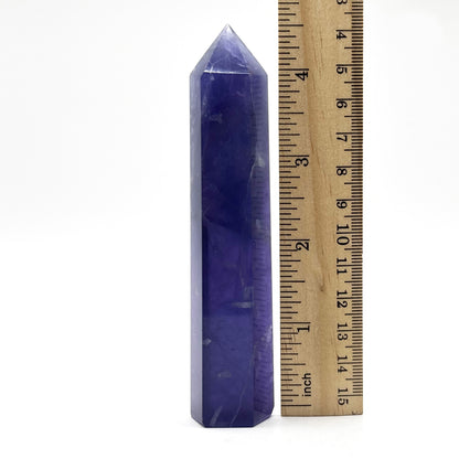Natural Purple Fluorite Crystal Obelisk Tower Point for Energy Healing, Meditation, Focus & Elegant Home or Office Decor - RPO517