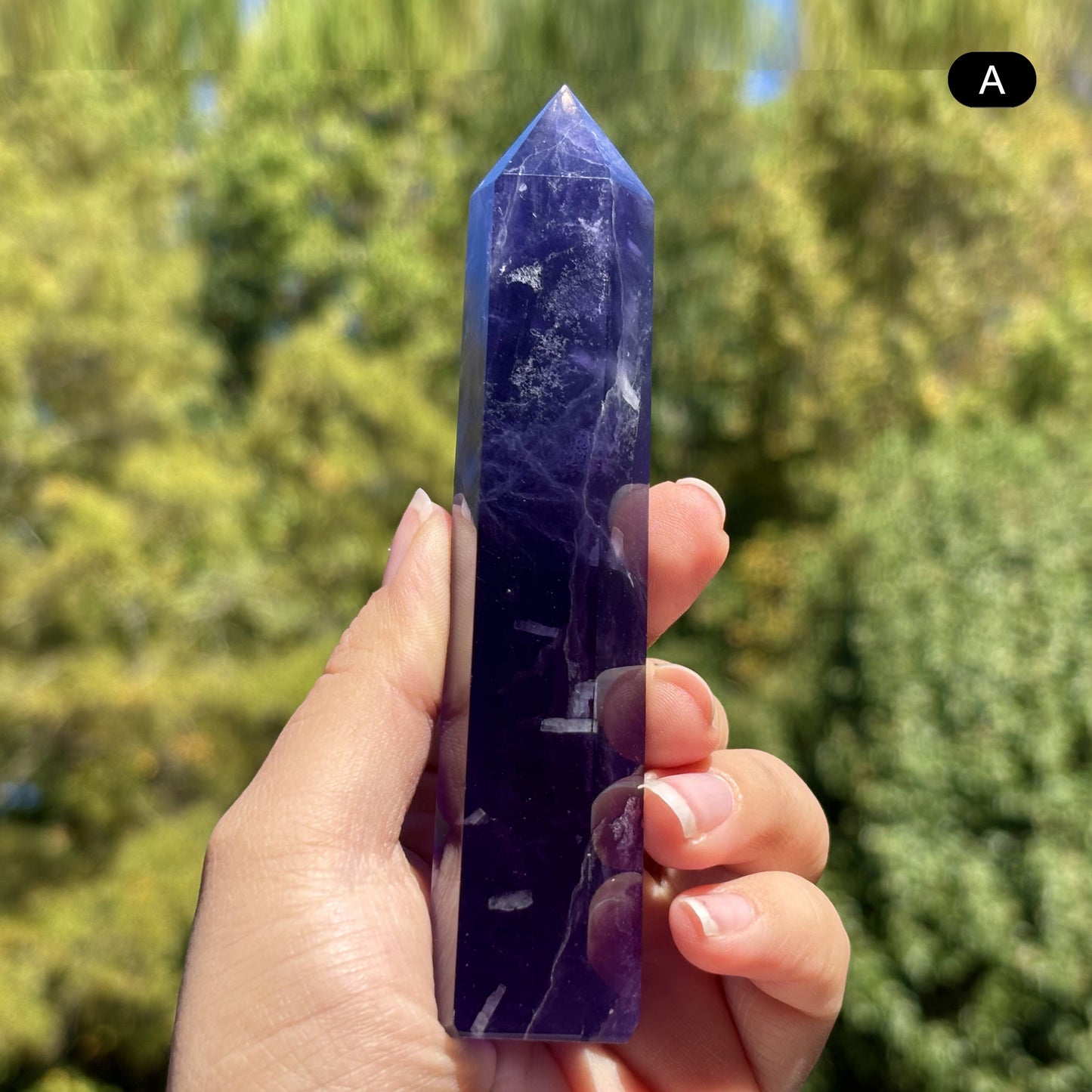 Natural Purple Fluorite Crystal Obelisk Tower Point for Energy Healing, Meditation, Focus & Elegant Home or Office Decor - RPO517