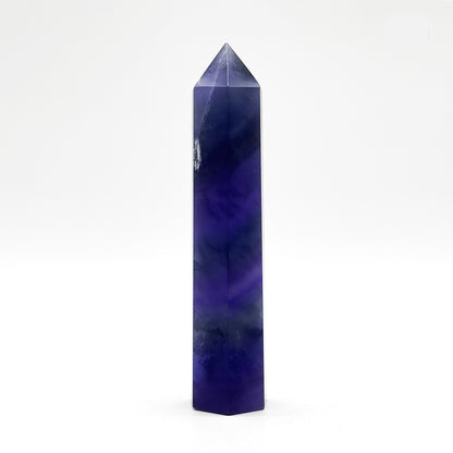 Natural Purple Fluorite Crystal Obelisk Tower Point for Energy Healing, Meditation, Focus & Elegant Home or Office Decor - RPO517