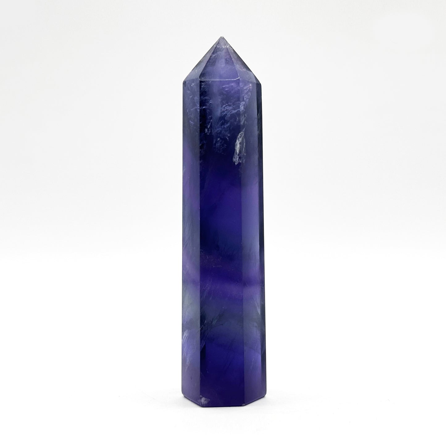 Natural Purple Fluorite Crystal Obelisk Tower Point for Energy Healing, Meditation, Focus & Elegant Home or Office Decor - RPO517