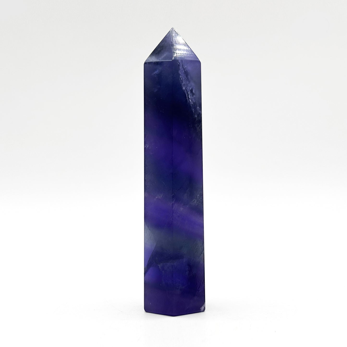 Natural Purple Fluorite Crystal Obelisk Tower Point for Energy Healing, Meditation, Focus & Elegant Home or Office Decor - RPO517