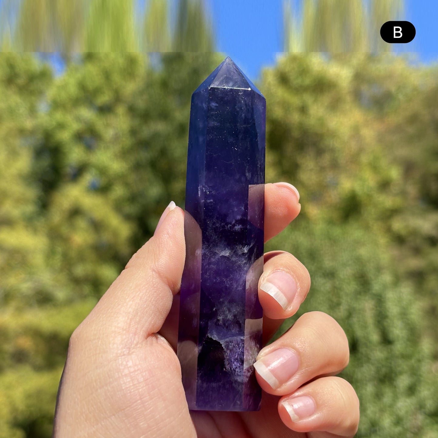 Natural Purple Fluorite Crystal Obelisk Tower Point for Energy Healing, Meditation, Focus & Elegant Home or Office Decor - RPO517