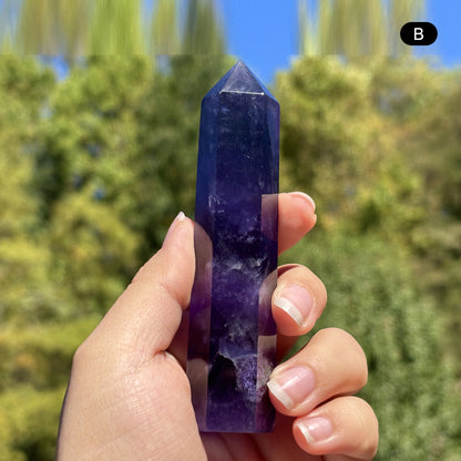 Natural Purple Fluorite Crystal Obelisk Tower Point for Energy Healing, Meditation, Focus & Elegant Home or Office Decor - RPO517