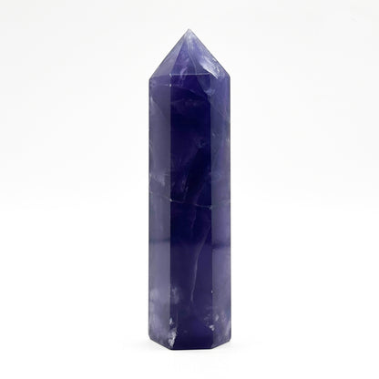 Natural Purple Fluorite Crystal Obelisk Tower Point for Energy Healing, Meditation, Focus & Elegant Home or Office Decor - RPO517