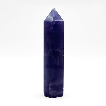 Natural Purple Fluorite Crystal Obelisk Tower Point for Energy Healing, Meditation, Focus & Elegant Home or Office Decor - RPO517