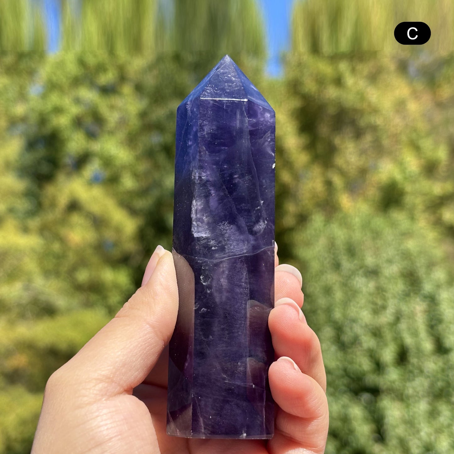 Natural Purple Fluorite Crystal Obelisk Tower Point for Energy Healing, Meditation, Focus & Elegant Home or Office Decor - RPO517