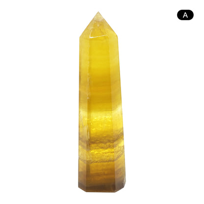 Natural Yellow Fluorite Crystal Obelisk Tower Point for Energy Healing, Focus, Meditation & Elegant Home or Office Decor - RPO518