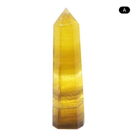 Natural Yellow Fluorite Crystal Obelisk Tower Point for Energy Healing, Focus, Meditation & Elegant Home or Office Decor - RPO518