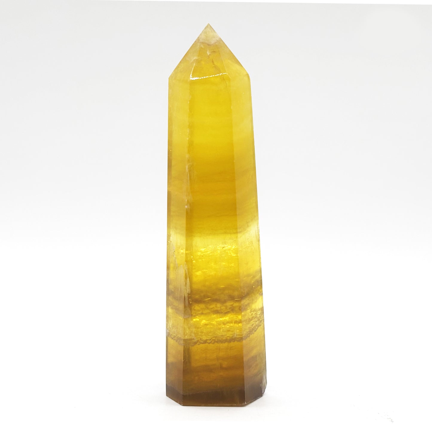 Natural Yellow Fluorite Crystal Obelisk Tower Point for Energy Healing, Focus, Meditation & Elegant Home or Office Decor - RPO518