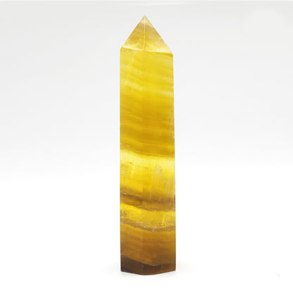 Natural Yellow Fluorite Crystal Obelisk Tower Point for Energy Healing, Focus, Meditation & Elegant Home or Office Decor - RPO518