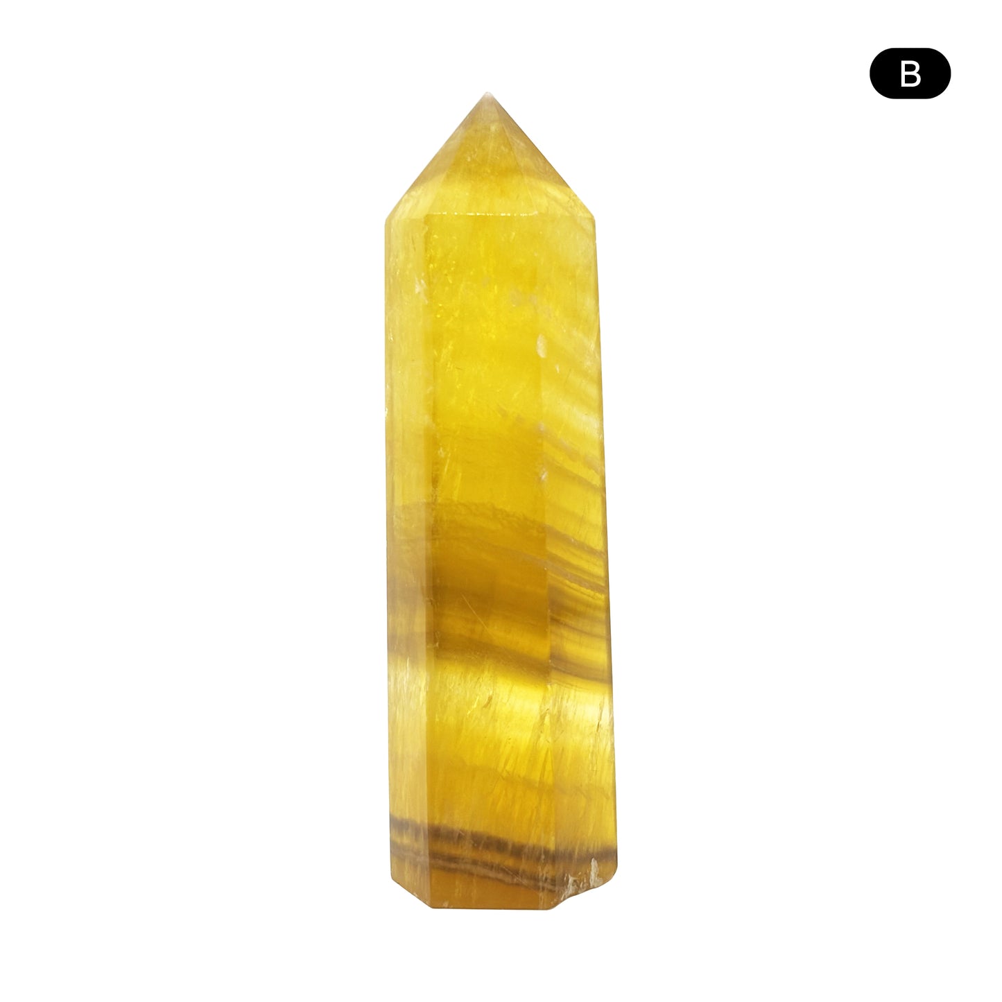 Natural Yellow Fluorite Crystal Obelisk Tower Point for Energy Healing, Focus, Meditation & Elegant Home or Office Decor - RPO518