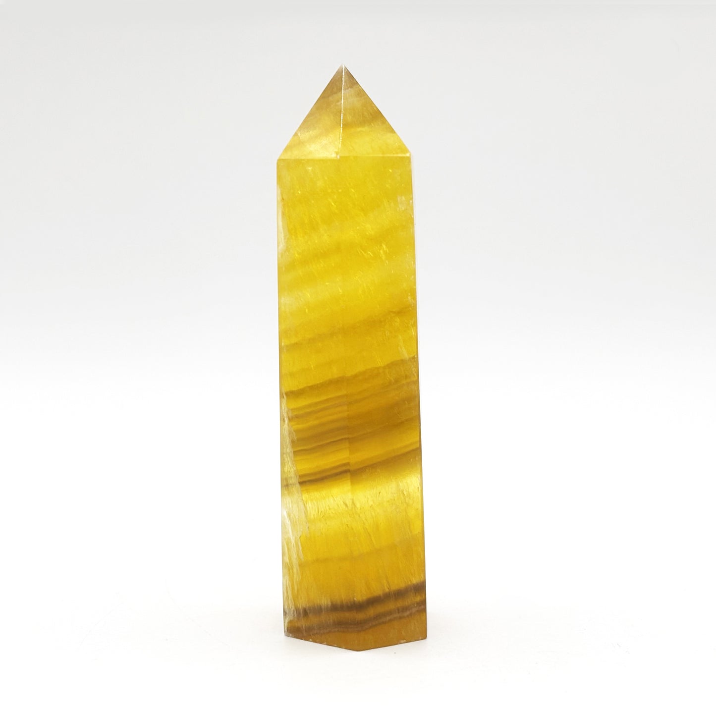 Natural Yellow Fluorite Crystal Obelisk Tower Point for Energy Healing, Focus, Meditation & Elegant Home or Office Decor - RPO518