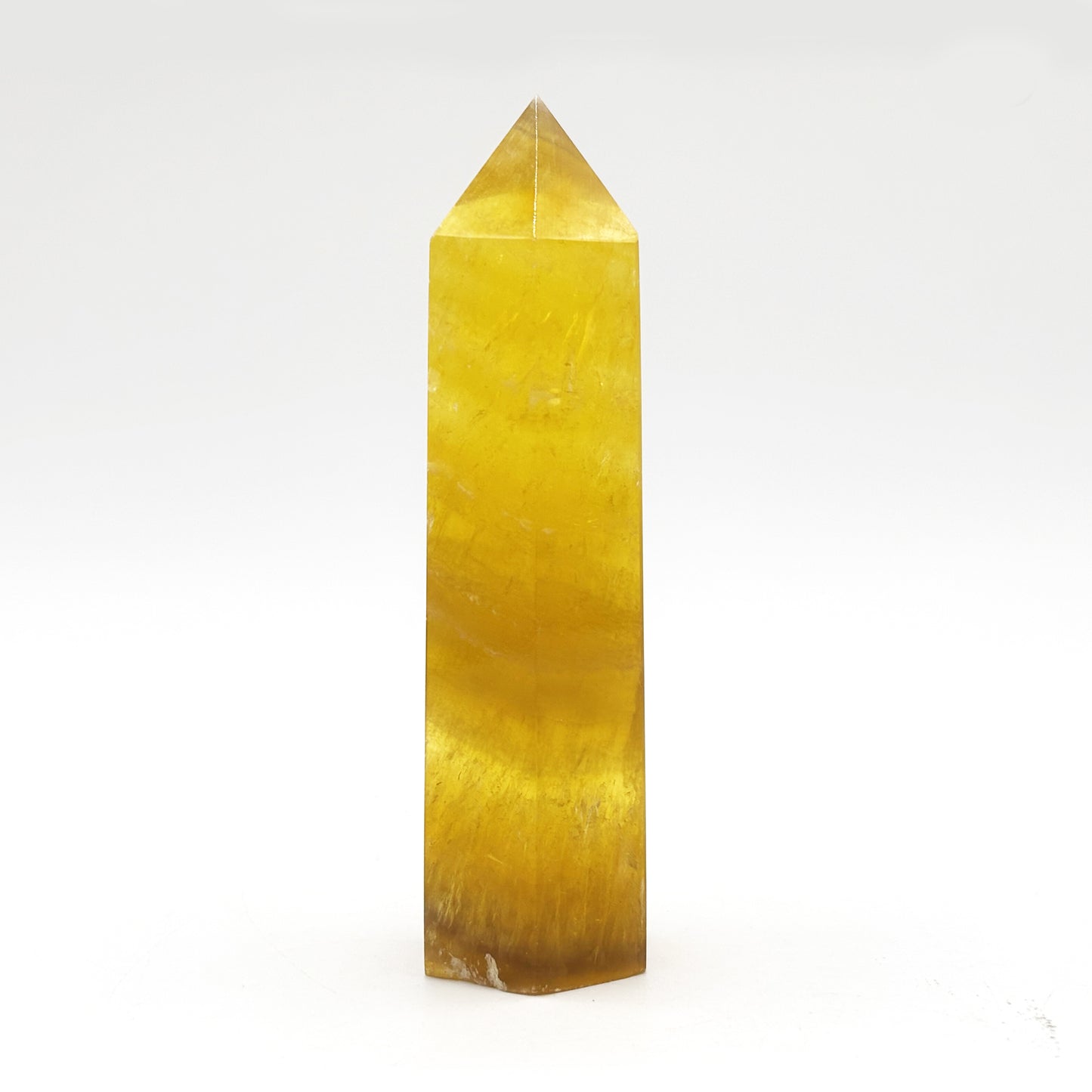 Natural Yellow Fluorite Crystal Obelisk Tower Point for Energy Healing, Focus, Meditation & Elegant Home or Office Decor - RPO518