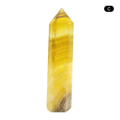 Natural Yellow Fluorite Crystal Obelisk Tower Point for Energy Healing, Focus, Meditation & Elegant Home or Office Decor - RPO518