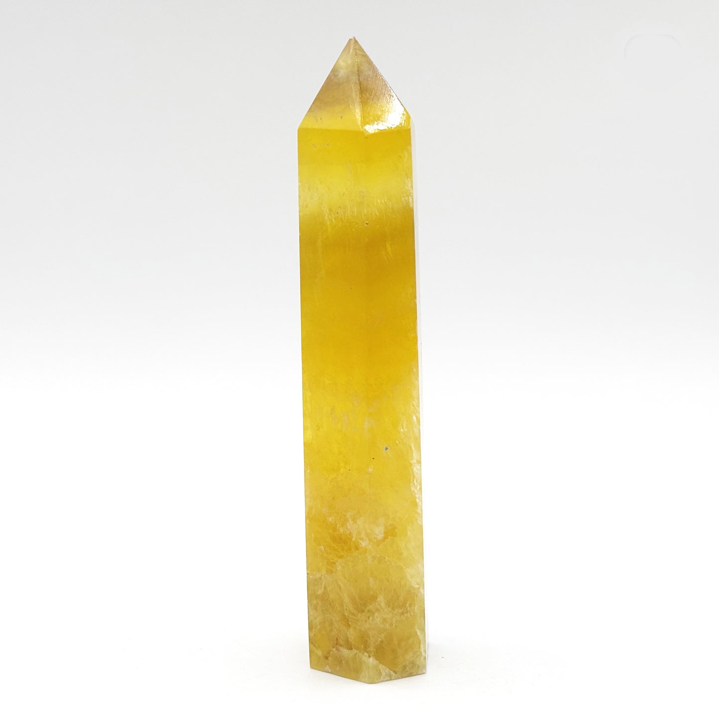 Natural Yellow Fluorite Crystal Obelisk Tower Point for Energy Healing, Focus, Meditation & Elegant Home or Office Decor - RPO518