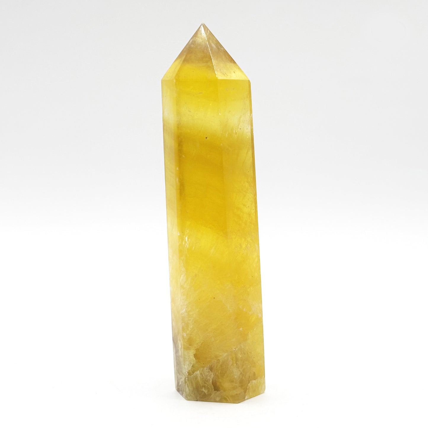 Natural Yellow Fluorite Crystal Obelisk Tower Point for Energy Healing, Focus, Meditation & Elegant Home or Office Decor - RPO518