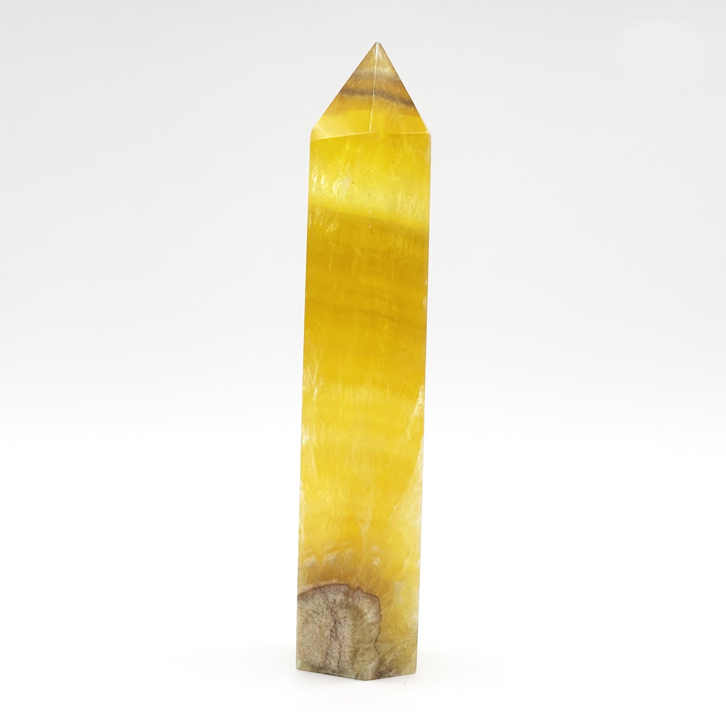 Natural Yellow Fluorite Crystal Obelisk Tower Point for Energy Healing, Focus, Meditation & Elegant Home or Office Decor - RPO518