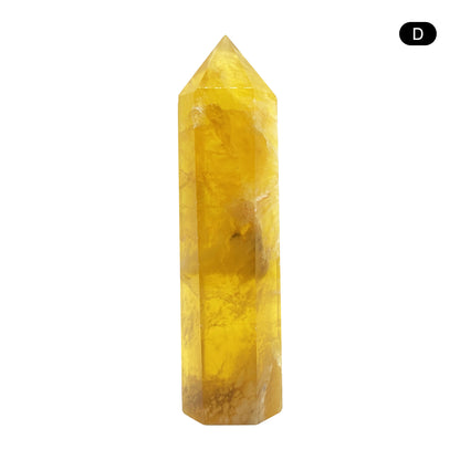 Natural Yellow Fluorite Crystal Obelisk Tower Point for Energy Healing, Focus, Meditation & Elegant Home or Office Decor - RPO518