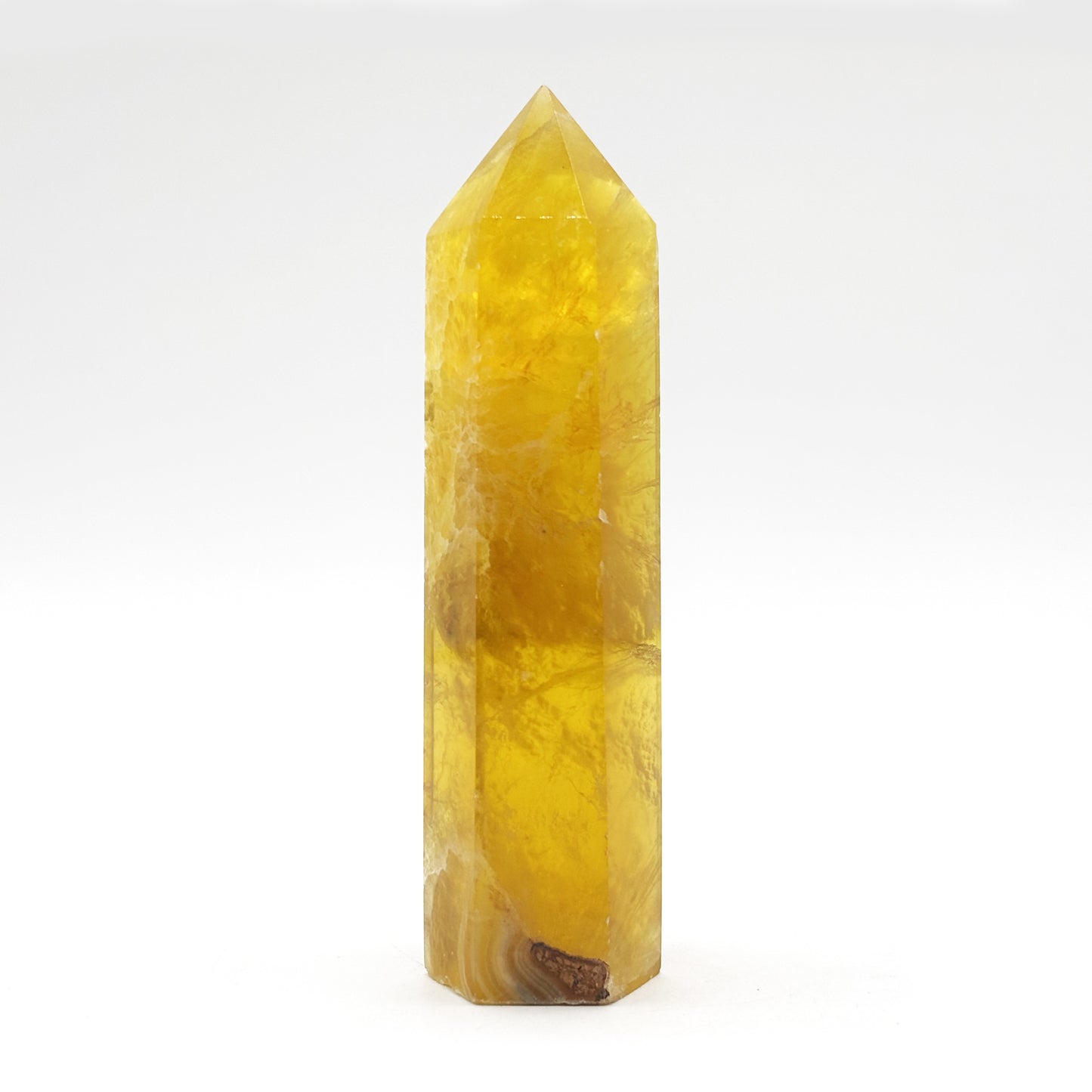 Natural Yellow Fluorite Crystal Obelisk Tower Point for Energy Healing, Focus, Meditation & Elegant Home or Office Decor - RPO518
