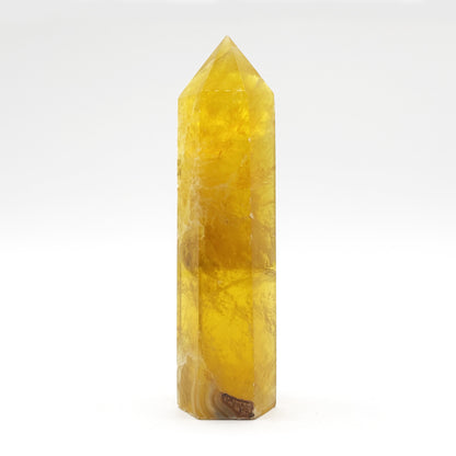 Natural Yellow Fluorite Crystal Obelisk Tower Point for Energy Healing, Focus, Meditation & Elegant Home or Office Decor - RPO518