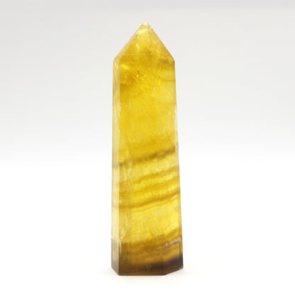 Natural Yellow Fluorite Crystal Obelisk Tower Point for Energy Healing, Focus, Meditation & Elegant Home or Office Decor - RPO518