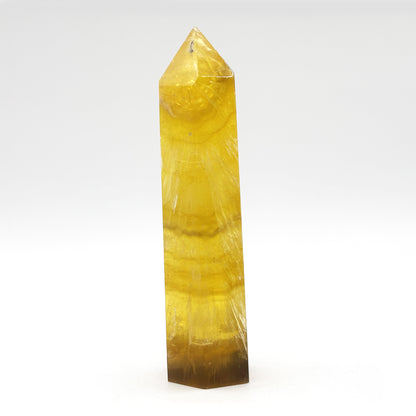 Natural Yellow Fluorite Crystal Obelisk Tower Point for Energy Healing, Focus, Meditation & Elegant Home or Office Decor - RPO518