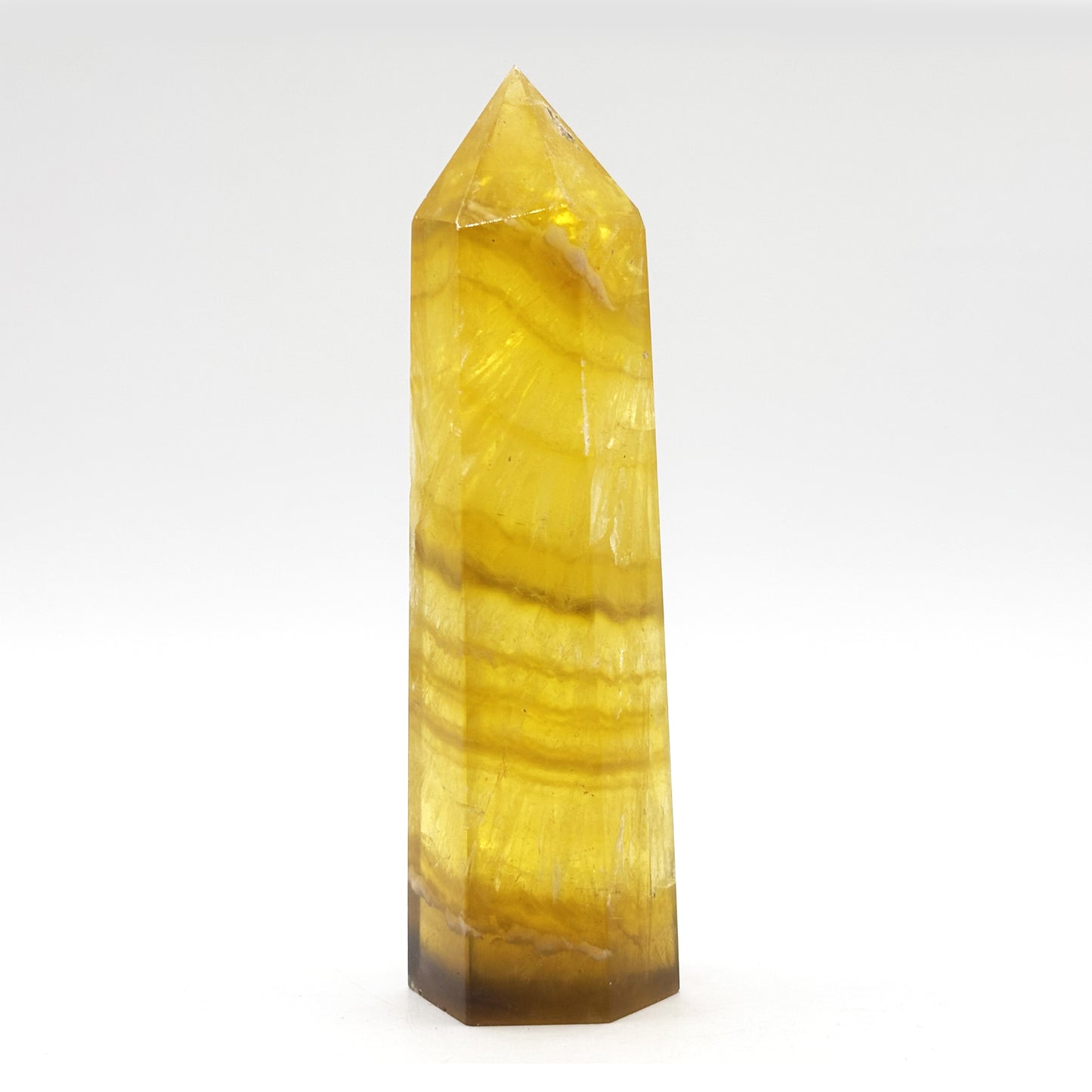 Natural Yellow Fluorite Crystal Obelisk Tower Point for Energy Healing, Focus, Meditation & Elegant Home or Office Decor - RPO518
