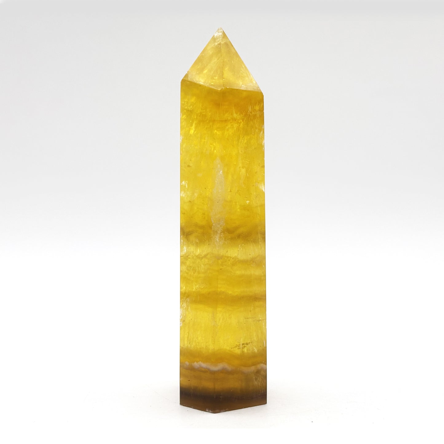 Natural Yellow Fluorite Crystal Obelisk Tower Point for Energy Healing, Focus, Meditation & Elegant Home or Office Decor - RPO518