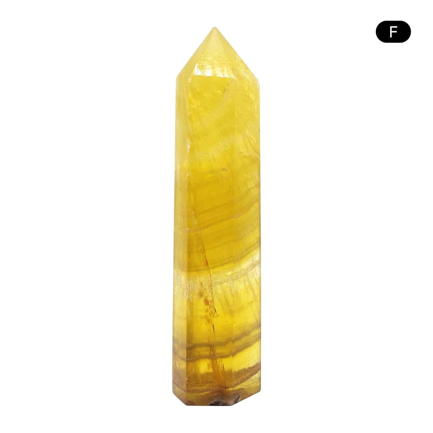 Natural Yellow Fluorite Crystal Obelisk Tower Point for Energy Healing, Focus, Meditation & Elegant Home or Office Decor - RPO518