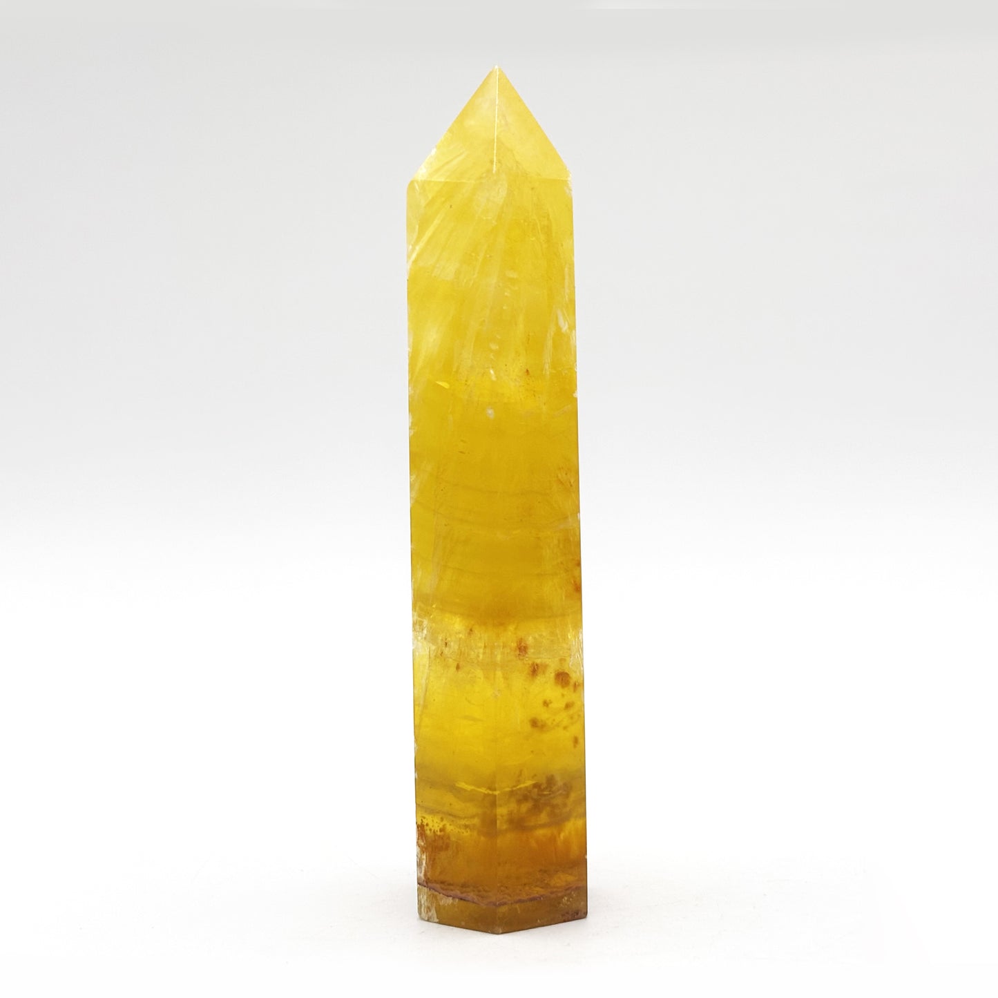 Natural Yellow Fluorite Crystal Obelisk Tower Point for Energy Healing, Focus, Meditation & Elegant Home or Office Decor - RPO518
