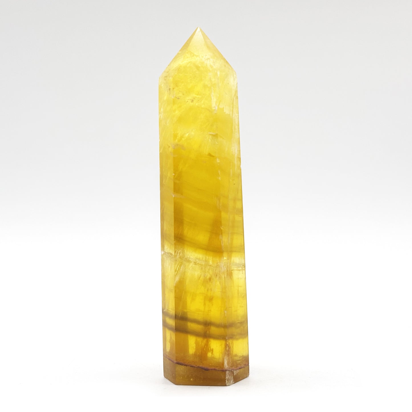 Natural Yellow Fluorite Crystal Obelisk Tower Point for Energy Healing, Focus, Meditation & Elegant Home or Office Decor - RPO518