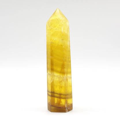 Natural Yellow Fluorite Crystal Obelisk Tower Point for Energy Healing, Focus, Meditation & Elegant Home or Office Decor - RPO518