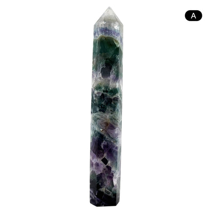 Natural Rainbow Fluorite Crystal Obelisk Tower Point for Energy Healing, Focus, Meditation & Elegant Home or Office Decor - RPO519