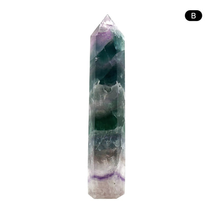 Natural Rainbow Fluorite Crystal Obelisk Tower Point for Energy Healing, Focus, Meditation & Elegant Home or Office Decor - RPO519