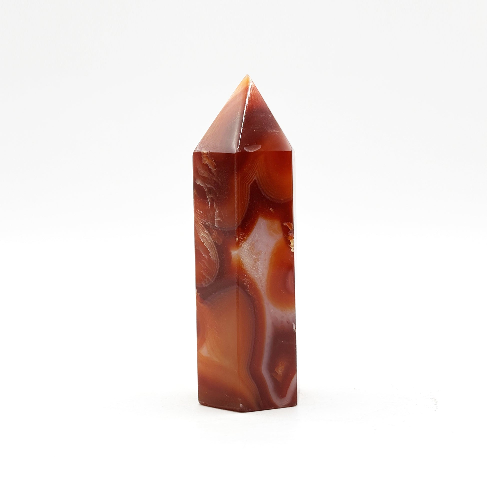 Natural Carnelian Crystal Obelisk Tower Point - Gem Avenue Retail