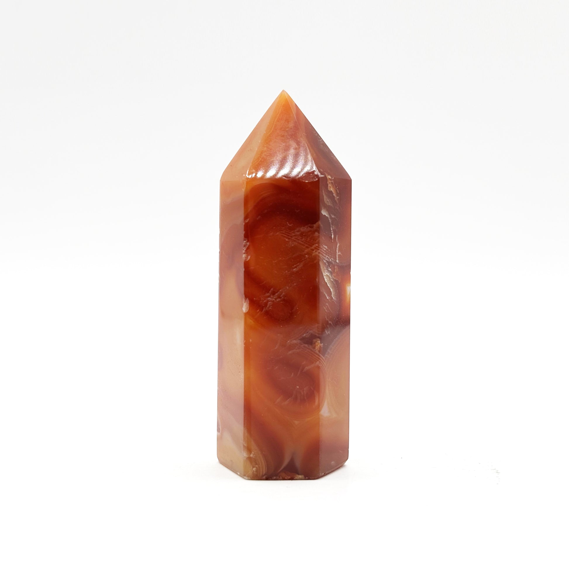 Natural Carnelian Crystal Obelisk Tower Point - Gem Avenue Retail