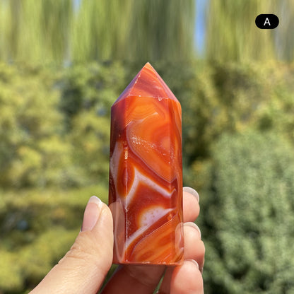 Natural Carnelian Crystal Obelisk Tower Point - Gem Avenue Retail