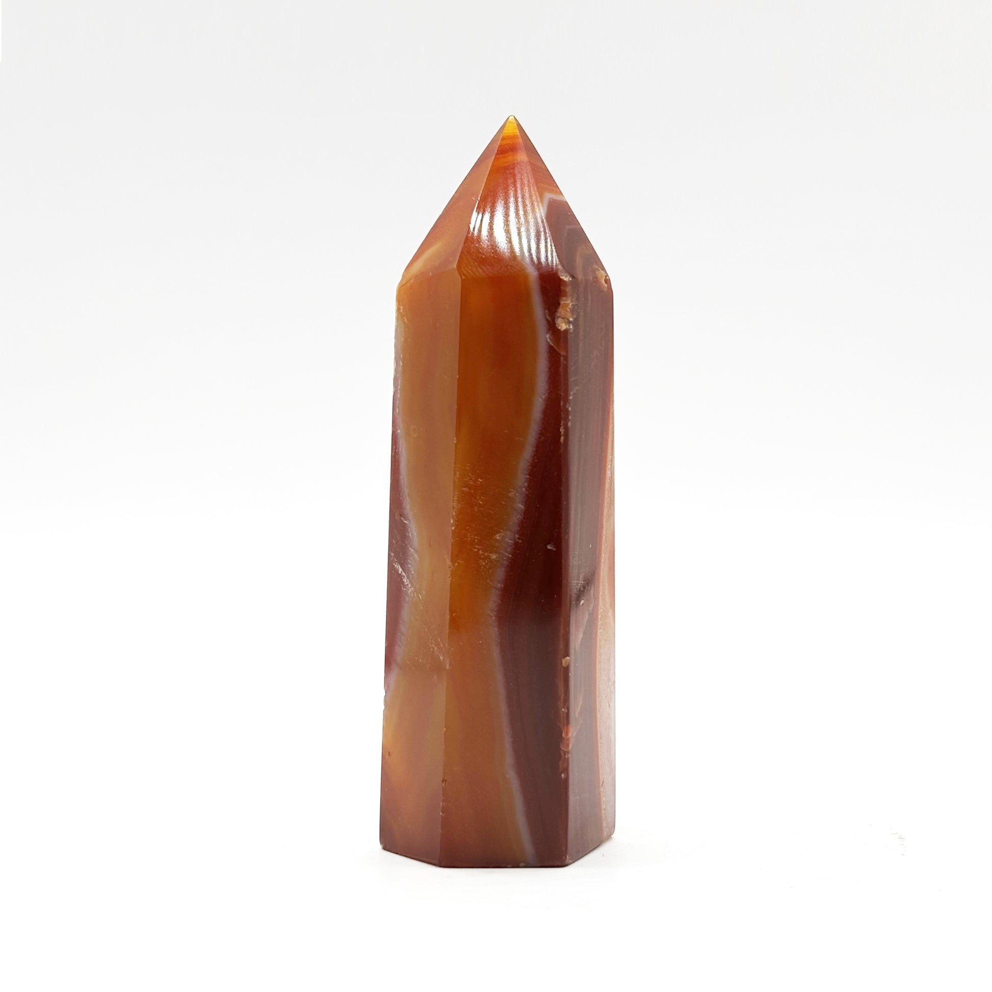 Natural Carnelian Crystal Obelisk Tower Point - Gem Avenue Retail