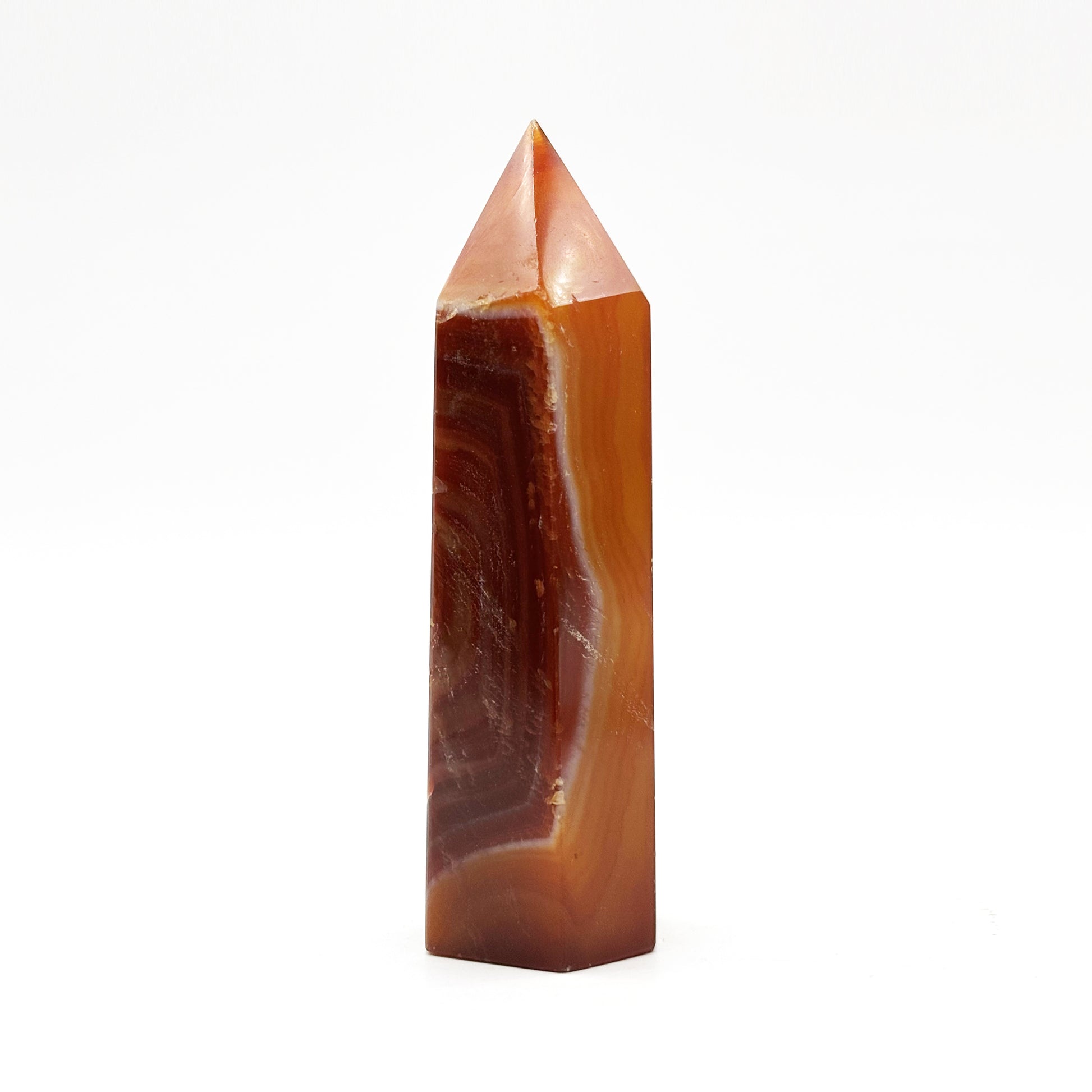 Natural Carnelian Crystal Obelisk Tower Point - Gem Avenue Retail