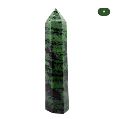 Natural Ruby Zoisite Crystal Obelisk Tower Point for Energy Healing, Meditation, Focus & Home Decor - RPO521