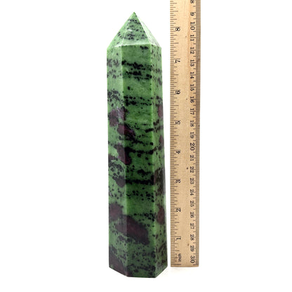 Natural Ruby Zoisite Crystal Obelisk Tower Point for Energy Healing, Meditation, Focus & Home Decor - RPO521