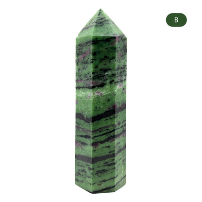 Natural Ruby Zoisite Crystal Obelisk Tower Point for Energy Healing, Meditation, Focus & Home Decor - RPO521