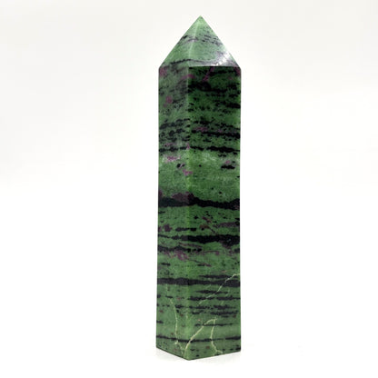 Natural Ruby Zoisite Crystal Obelisk Tower Point for Energy Healing, Meditation, Focus & Home Decor - RPO521