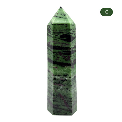 Natural Ruby Zoisite Crystal Obelisk Tower Point for Energy Healing, Meditation, Focus & Home Decor - RPO521