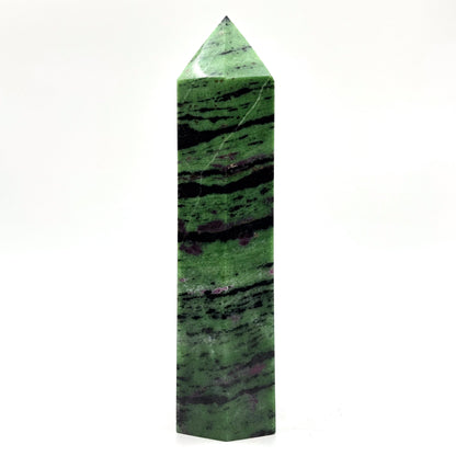 Natural Ruby Zoisite Crystal Obelisk Tower Point for Energy Healing, Meditation, Focus & Home Decor - RPO521