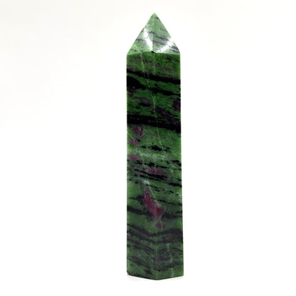 Natural Ruby Zoisite Crystal Obelisk Tower Point for Energy Healing, Meditation, Focus & Home Decor - RPO521