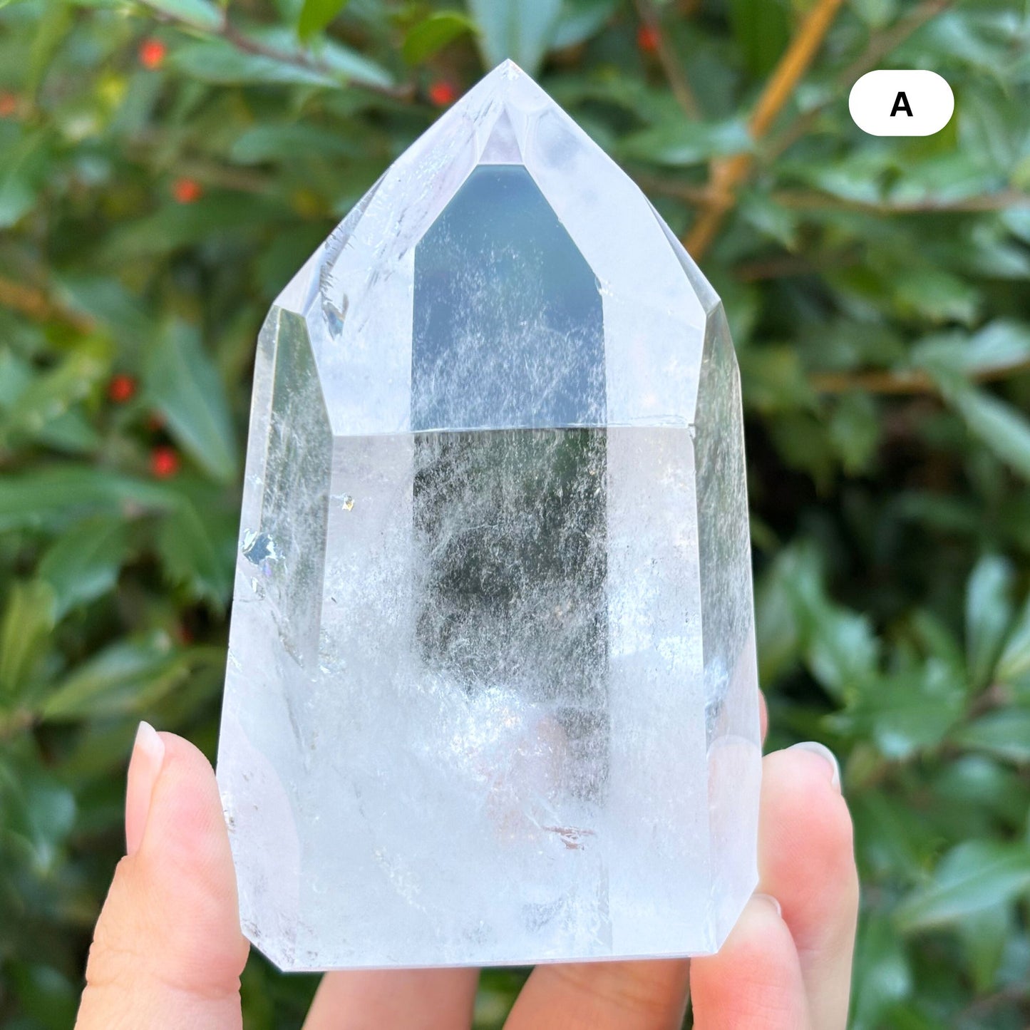 Natural Clear Quartz Tower Polished Crystal Point for Healing, Meditation, Energy Cleansing, and Home Decor - RPO522