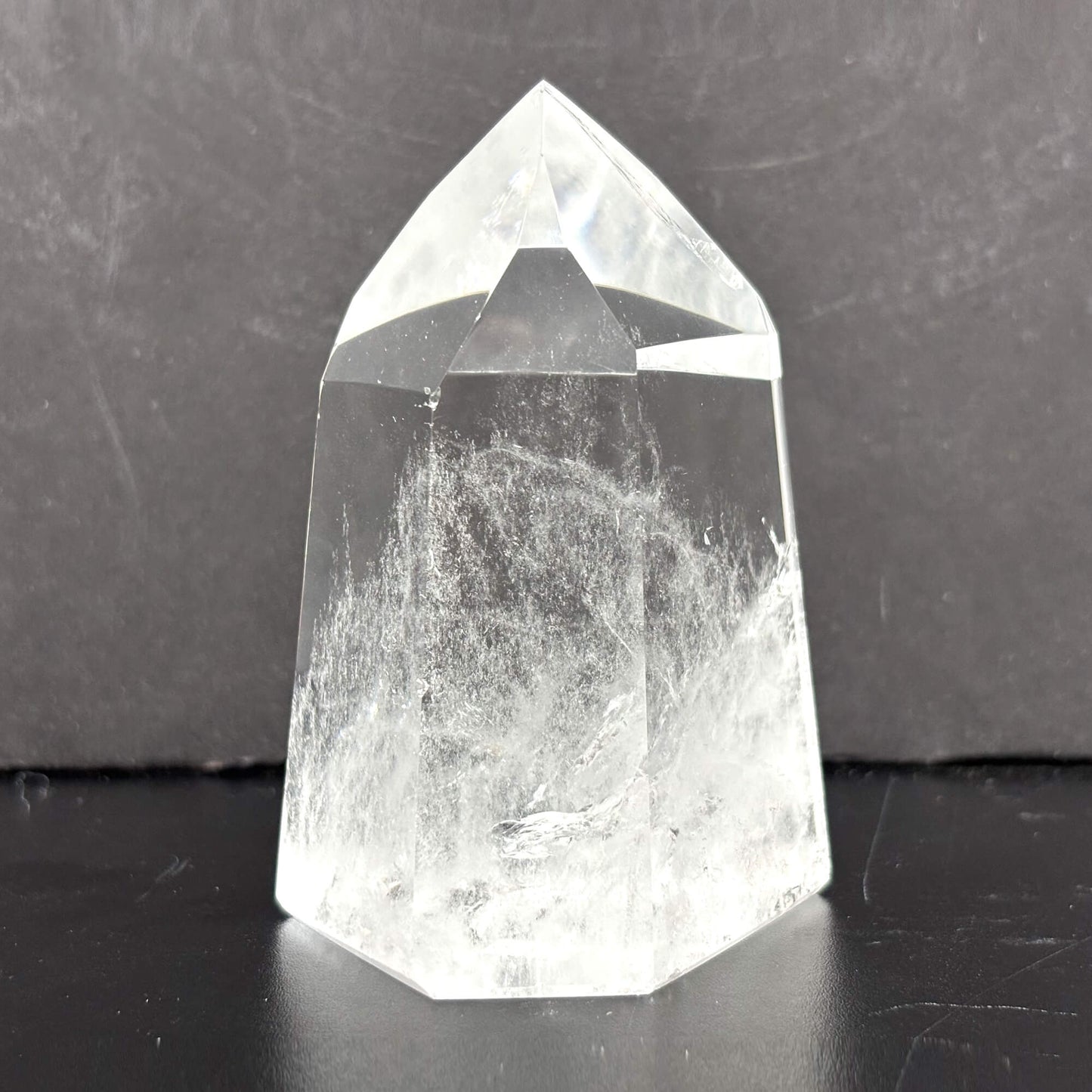 Natural Clear Quartz Tower Polished Crystal Point for Healing, Meditation, Energy Cleansing, and Home Decor - RPO522